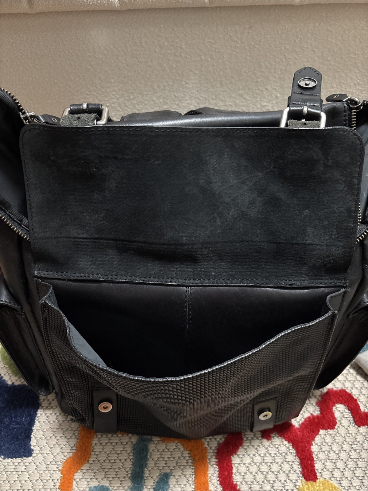 Velez Archaeology Backpack In Vintage Black Leather Excellent Condition