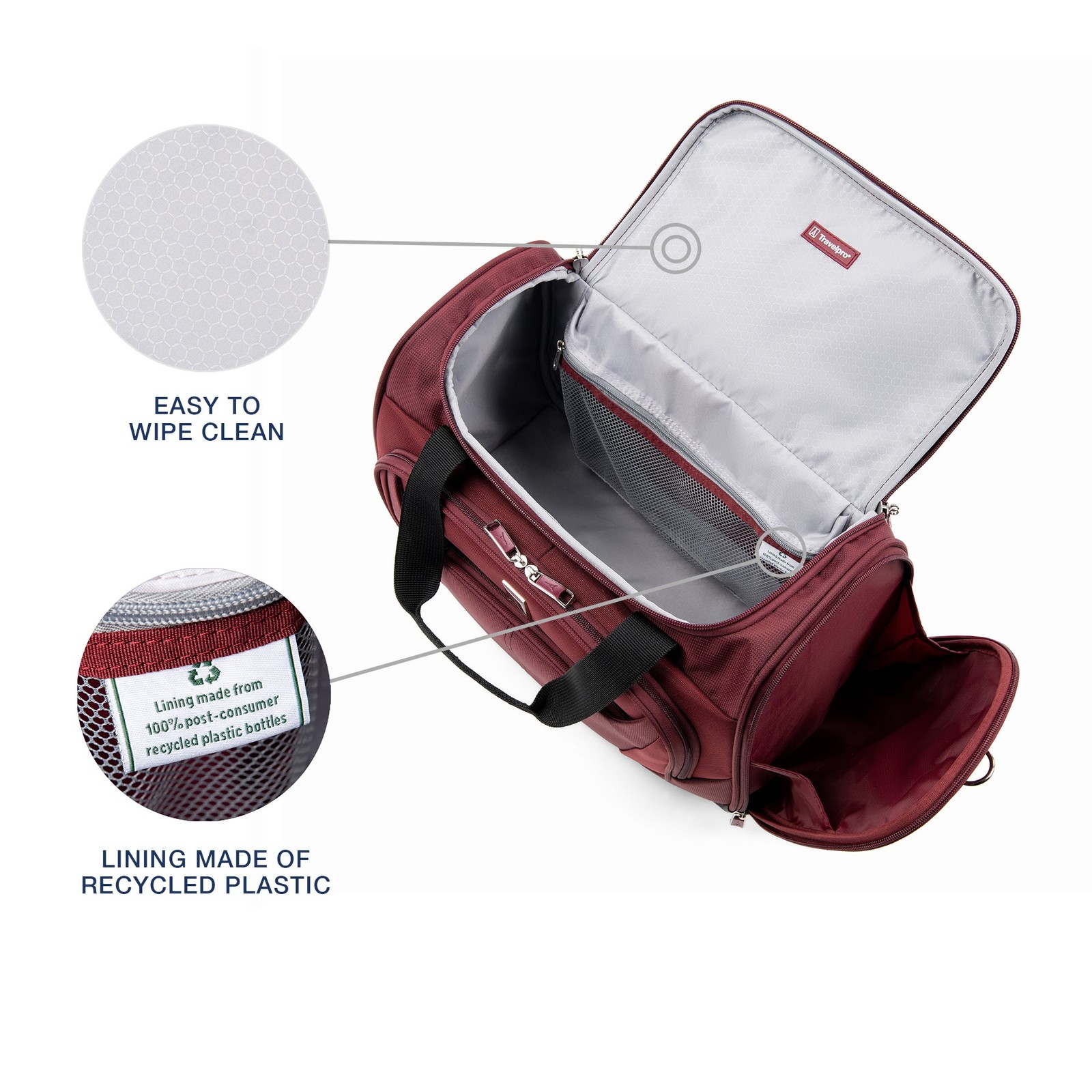 Travelpro Maxlite 5 Softside Lightweight Underseat Tote, Burgundy 18 Inch U11