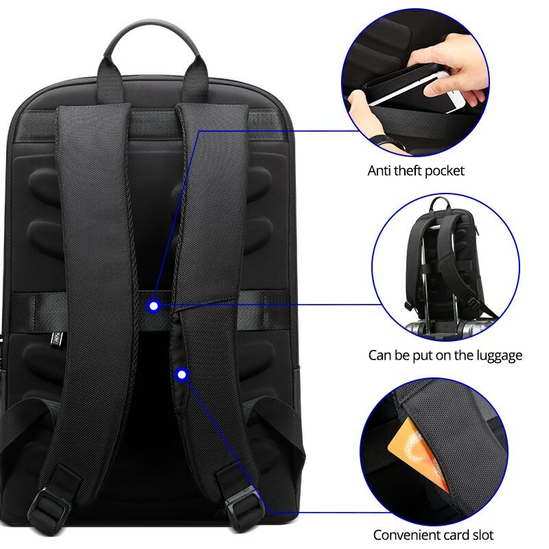 BOPAI mince sac à dos pour ordinateur portable hommes 15.6 pouces bureau