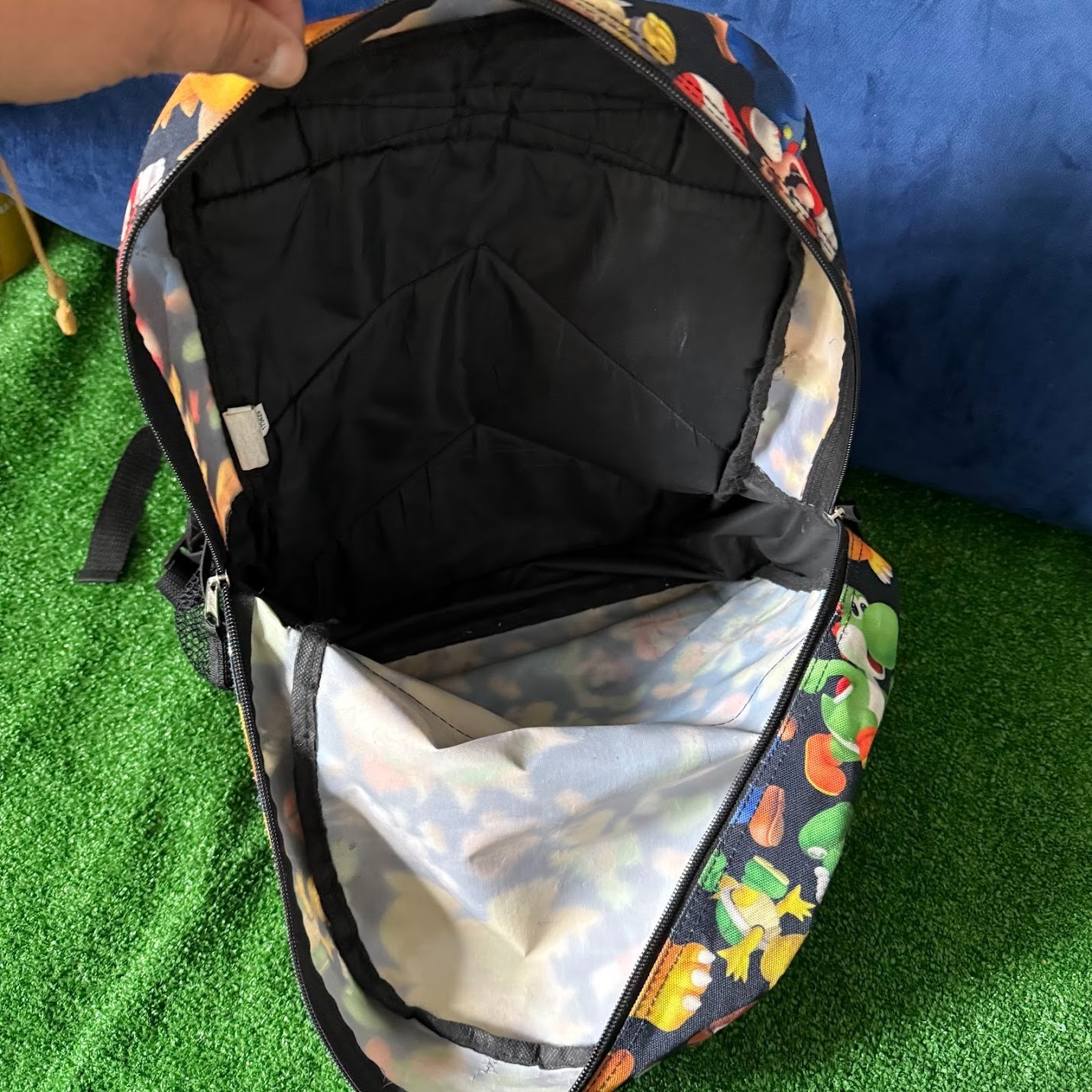 Nintendo Super Mario Bros. All Over Character Print Backpack Bioworld School Bag