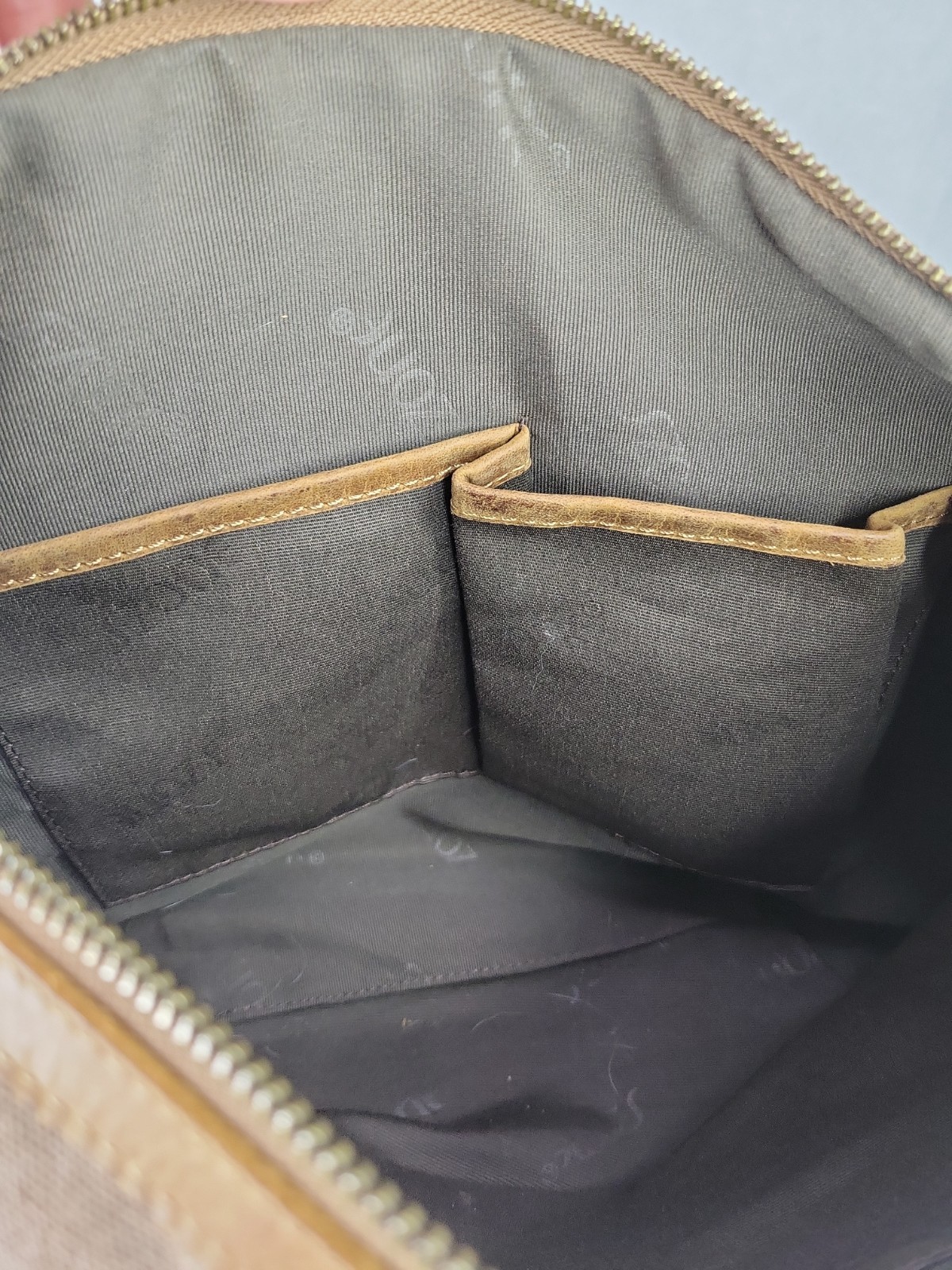 S-ZONE Canvas Leather Dopp Kit Toiletry Travel Shaving Bag Brown