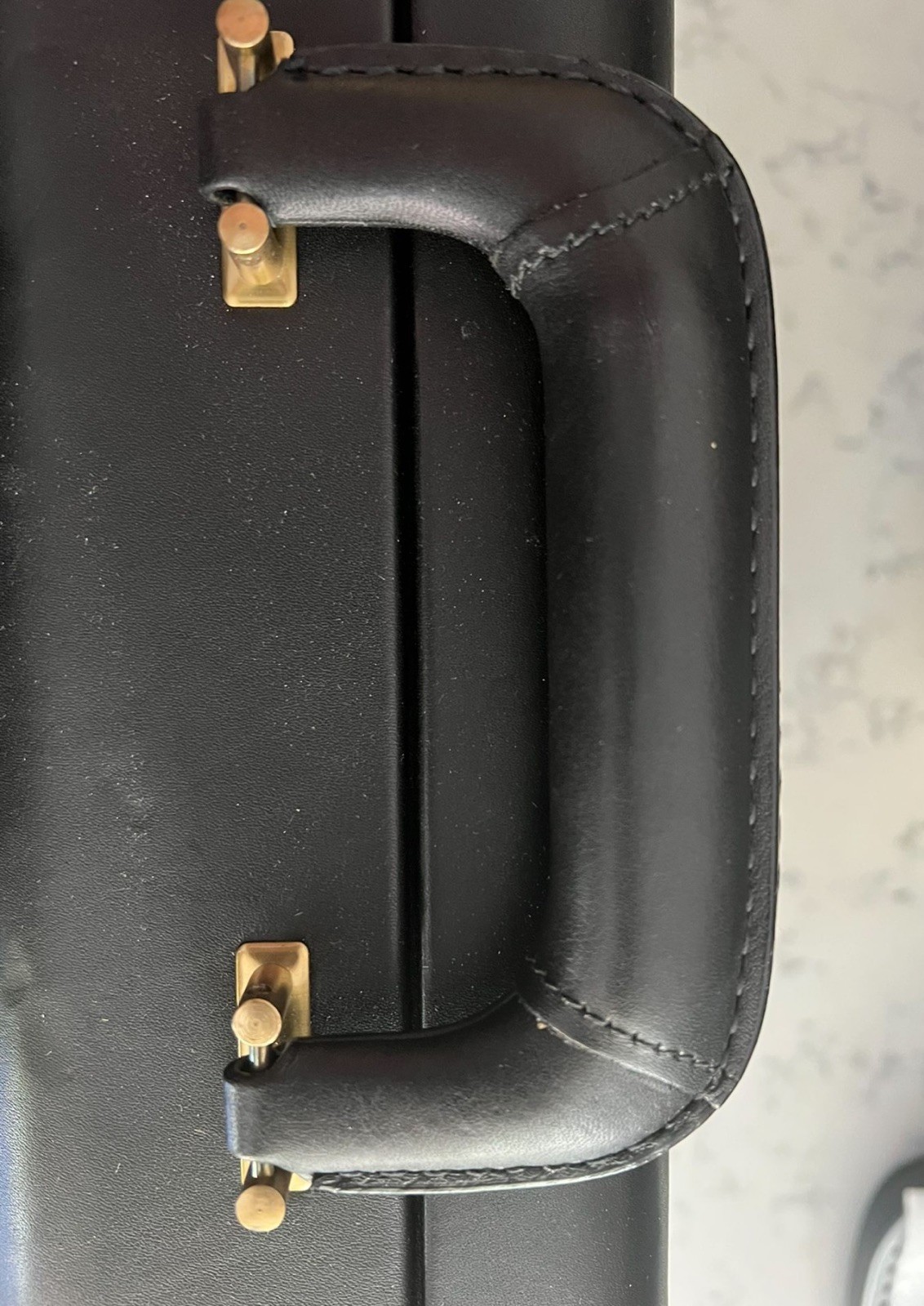 Coach Black Leather Hard Sided 4.5″ Briefcase Rare NOS Vintage Made In The USA.