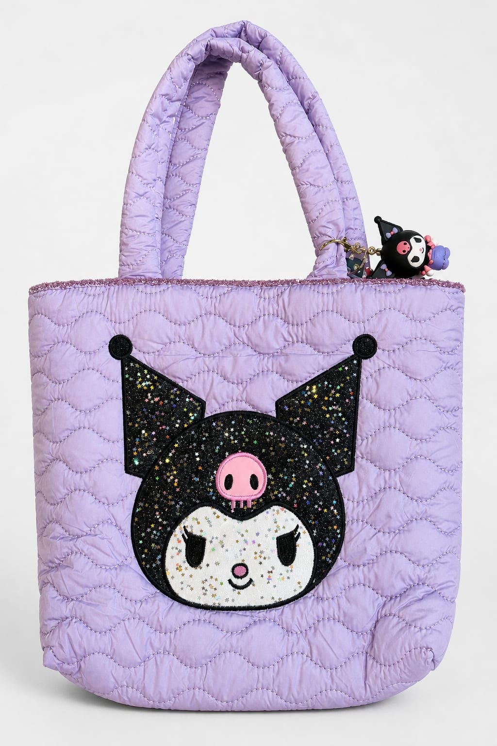 Quilted Vintage Purple Glittery Character Design Bag Unisex Polyester