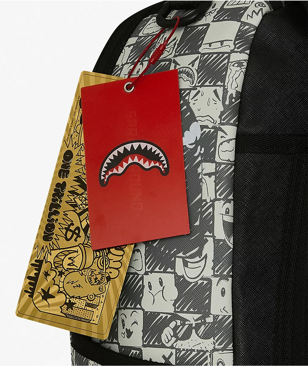 Sprayground Emote Checkered Backpack🔥New Black Bookbag Travel School Bag