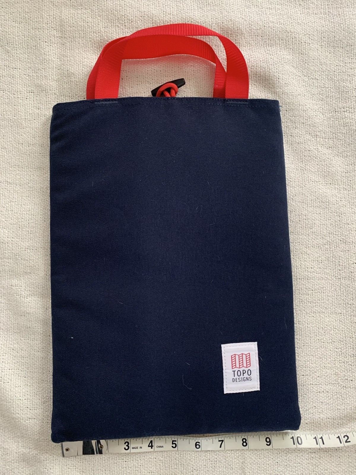 Topo Designs Soild Blue Nylon Padded Tablet Laptop Sleeve Bag Size Small