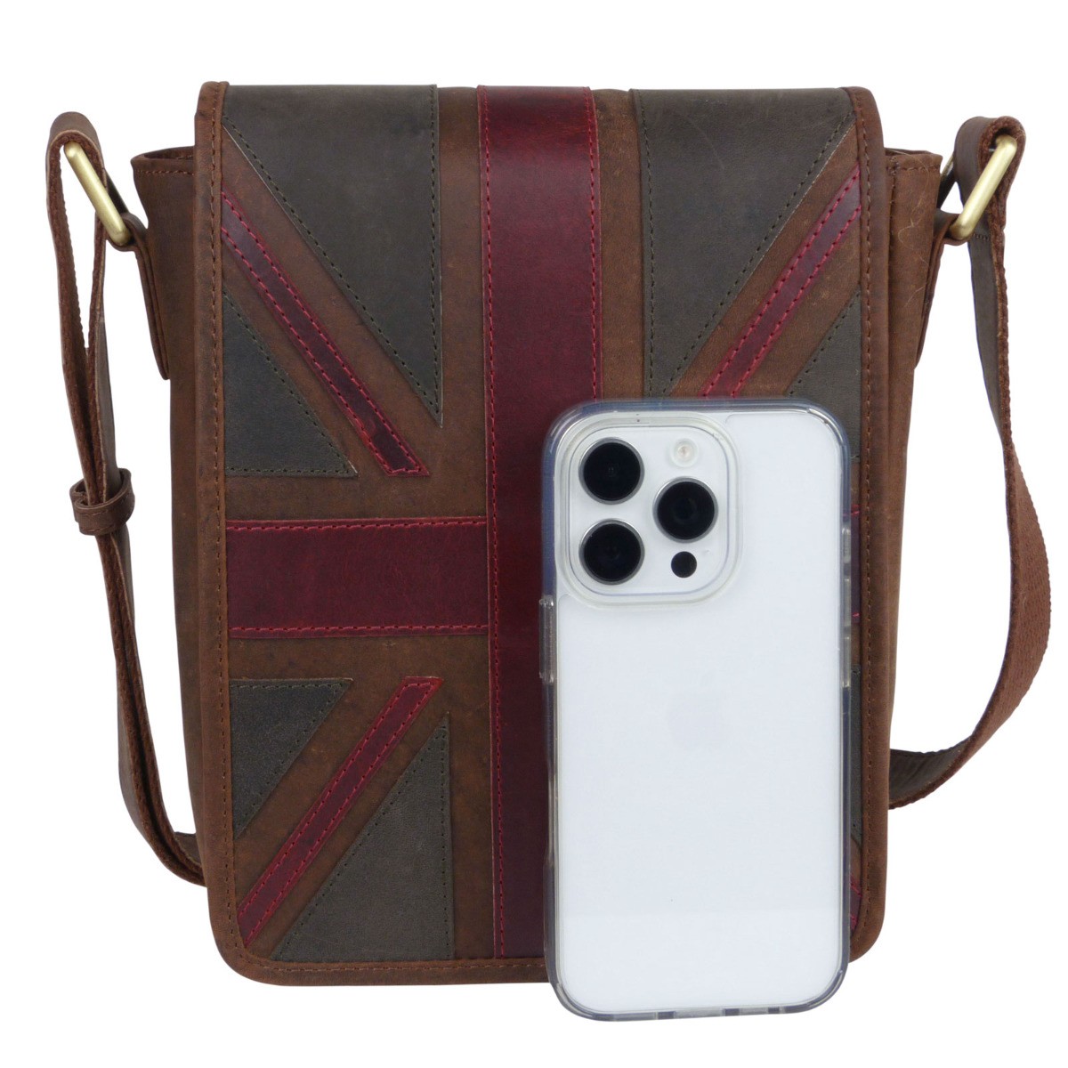 Mala Leather Compact Flap-Over Cross Body Bag Union Jack Vintage Collection