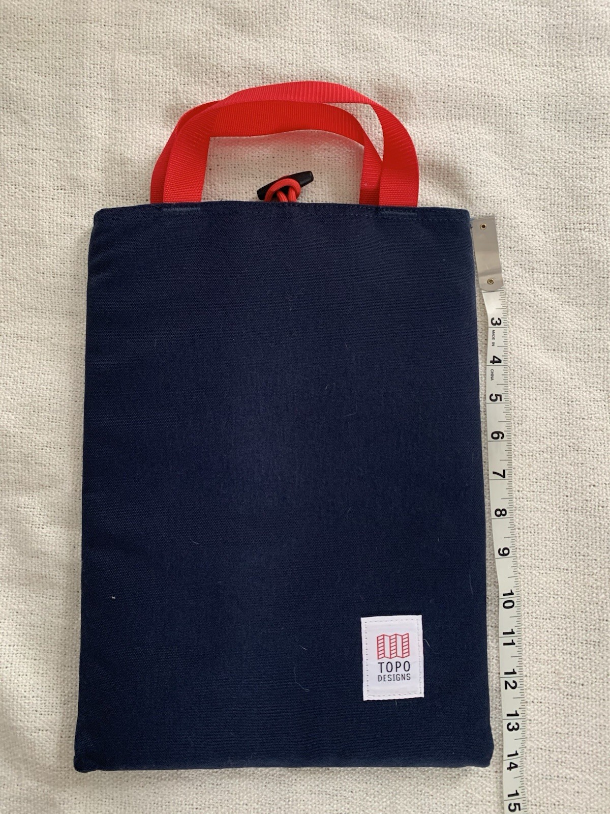 Topo Designs Soild Blue Nylon Padded Tablet Laptop Sleeve Bag Size Small