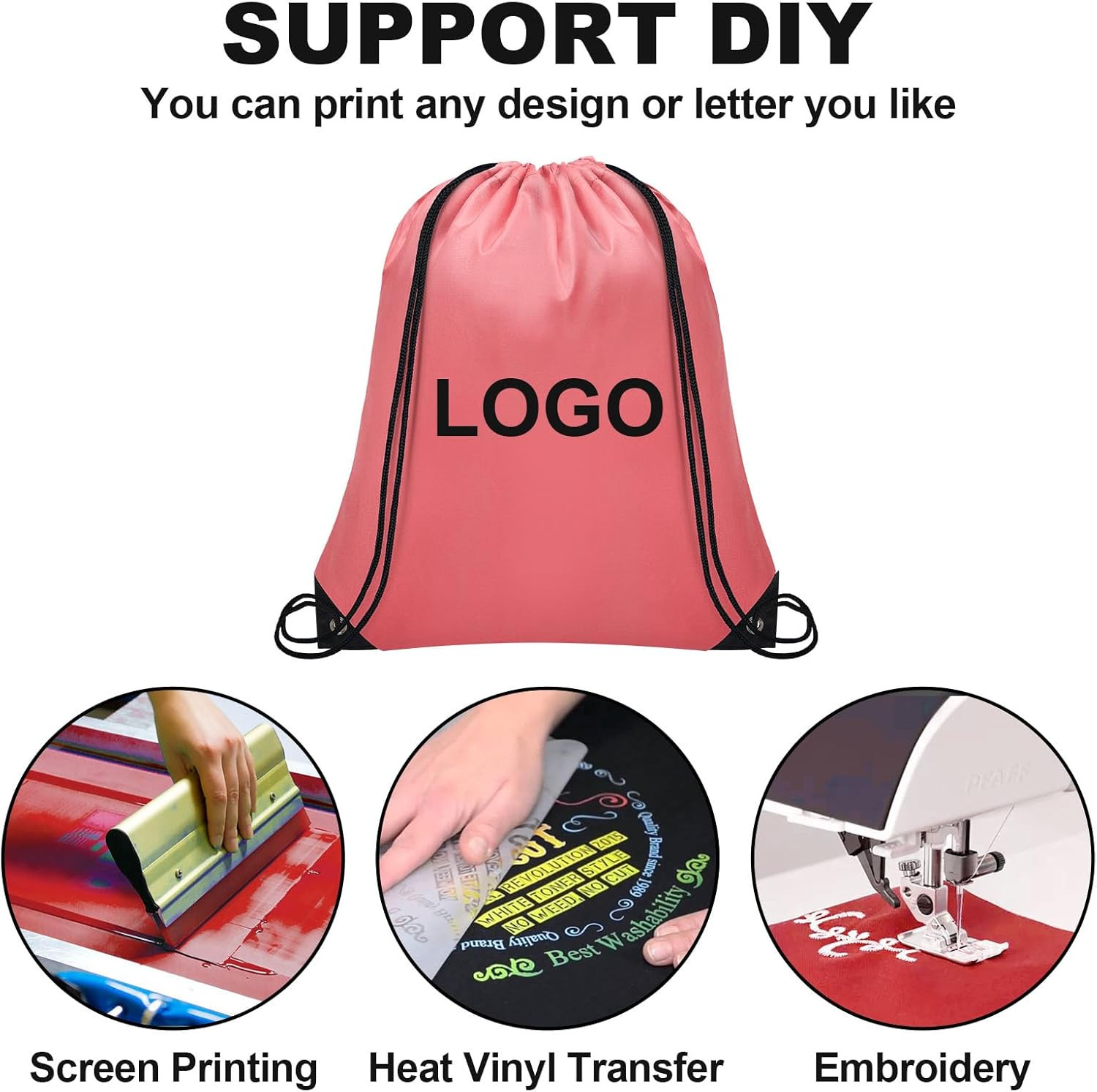 64 PCS Drawstring Bags Bulk Drawstring Backpack Draw String Bag Cinch Sack for G