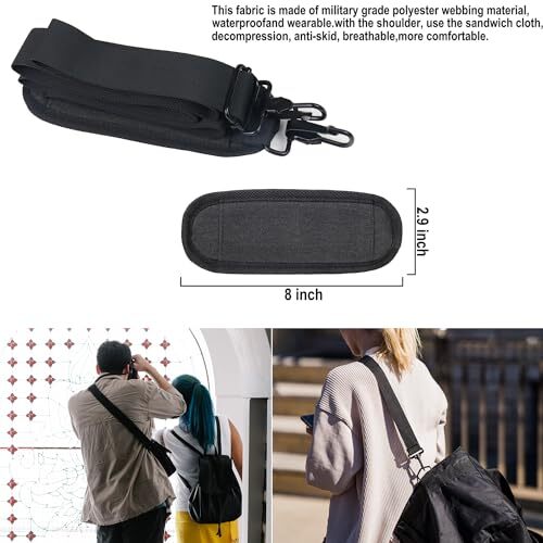 56 inch Shoulder Strap, Universal Adjustable Thick Soft Duffel Bag Shoulder