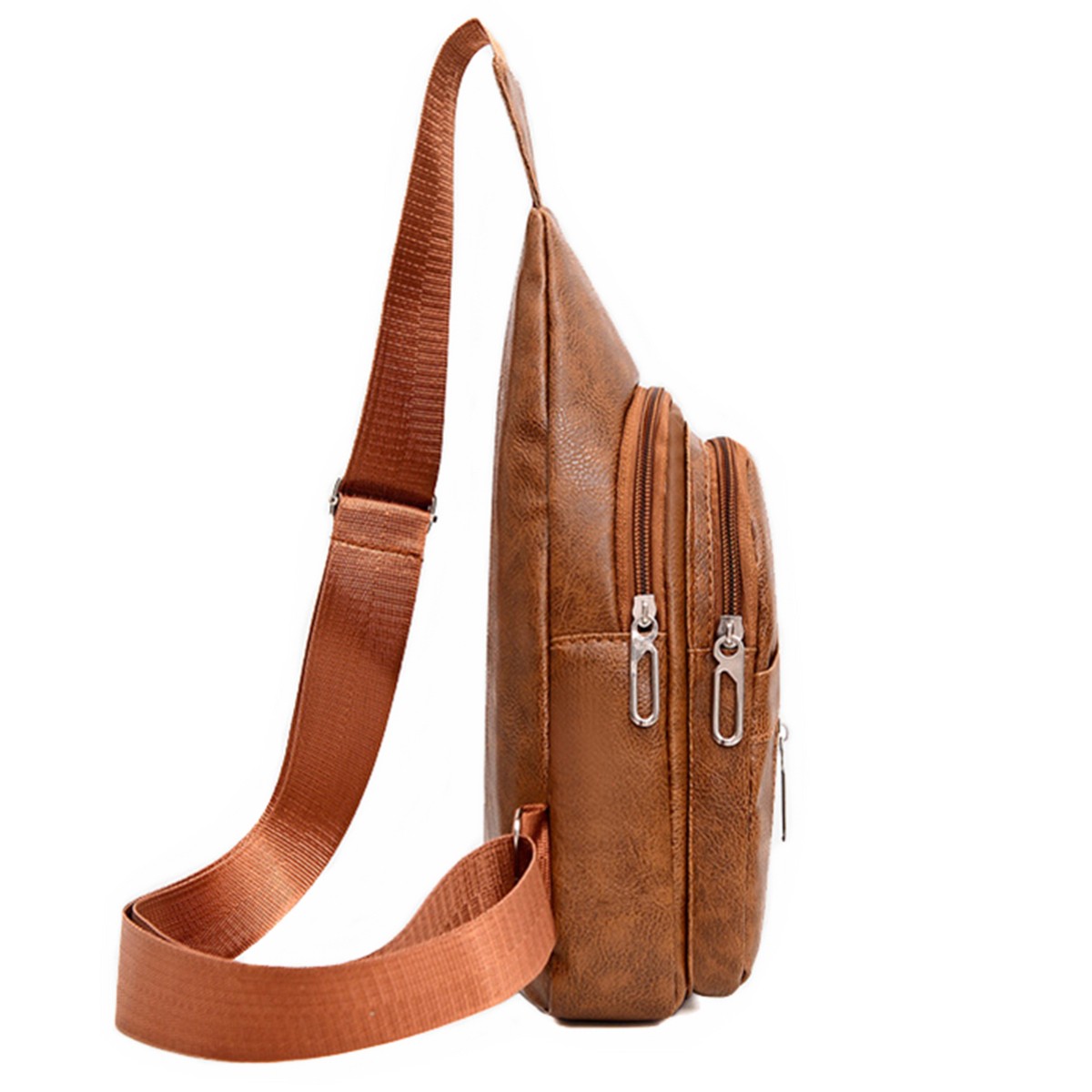 Men’s Multi Layer Single Shoulder Bag Outdoor Leisure Crossbody Bag Chest Bag