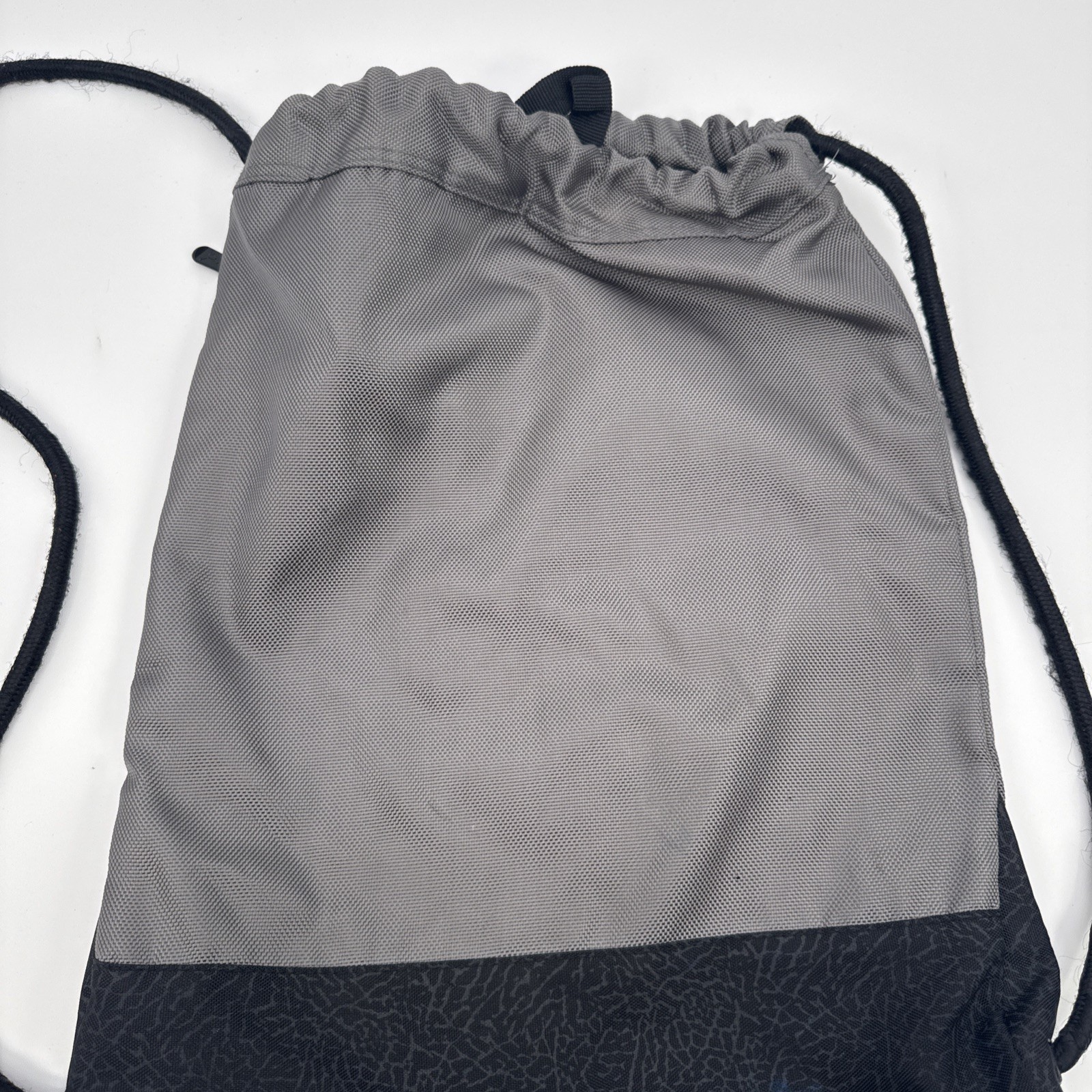 Nike Jordan Jumpman Drawstring Bag Pouch Gray Black Elephant Print Equipment Bag