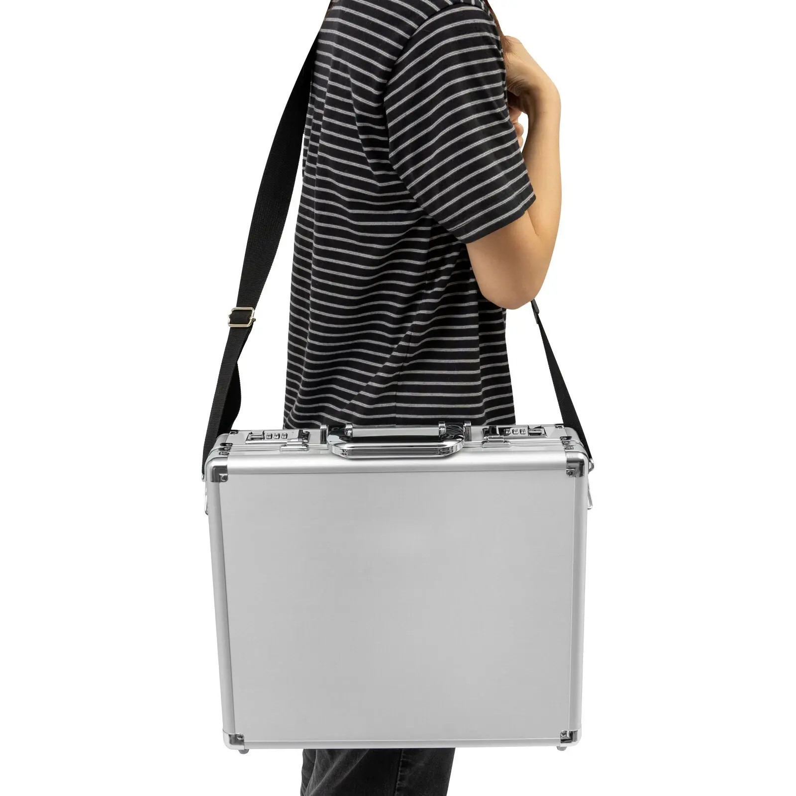 Aluminum Hard Case Briefcase Box Suit Style Carrying Instrument Storage