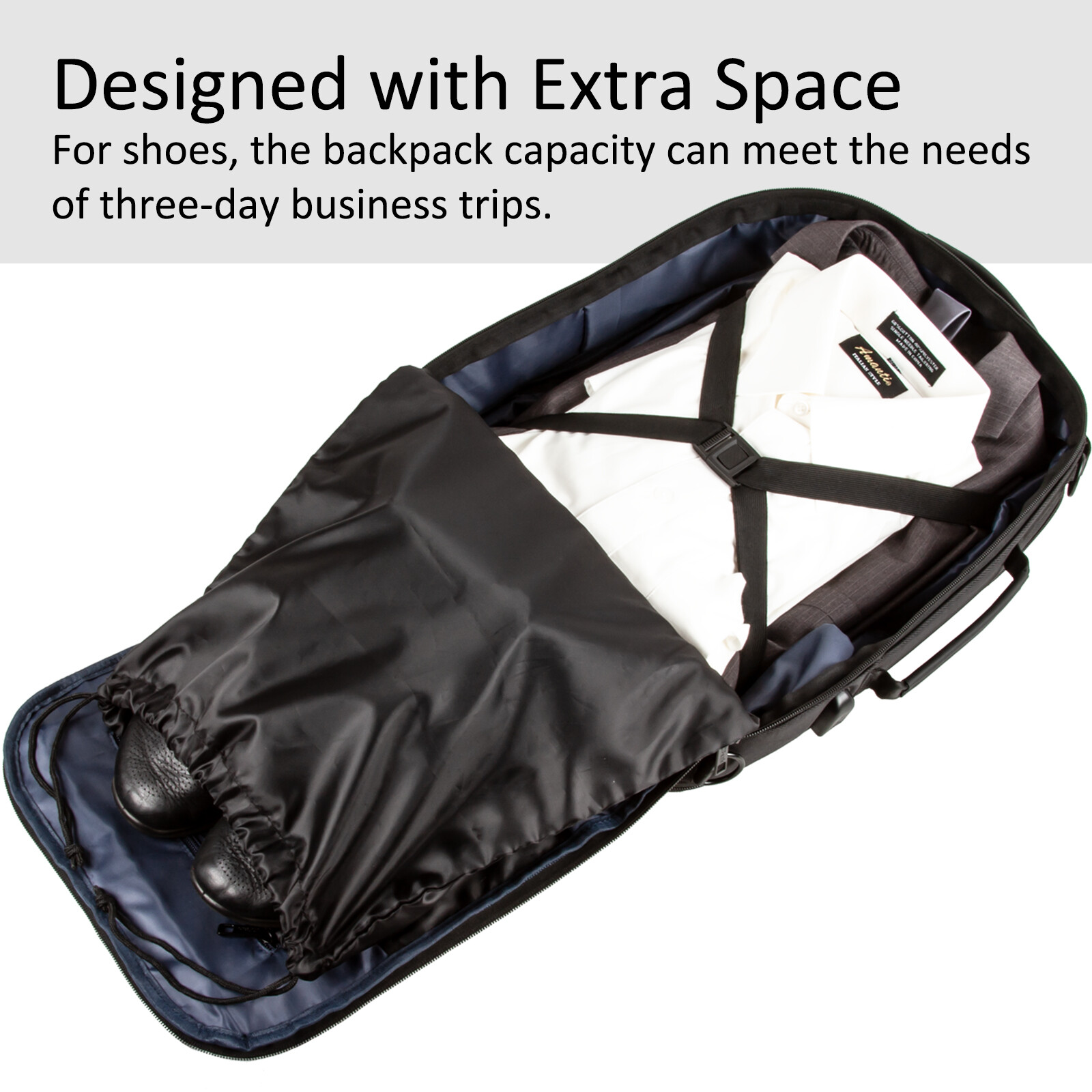 OPACK Business Backpack Expandable AntiTheft Rfid Laptop Waterproof USB Charging