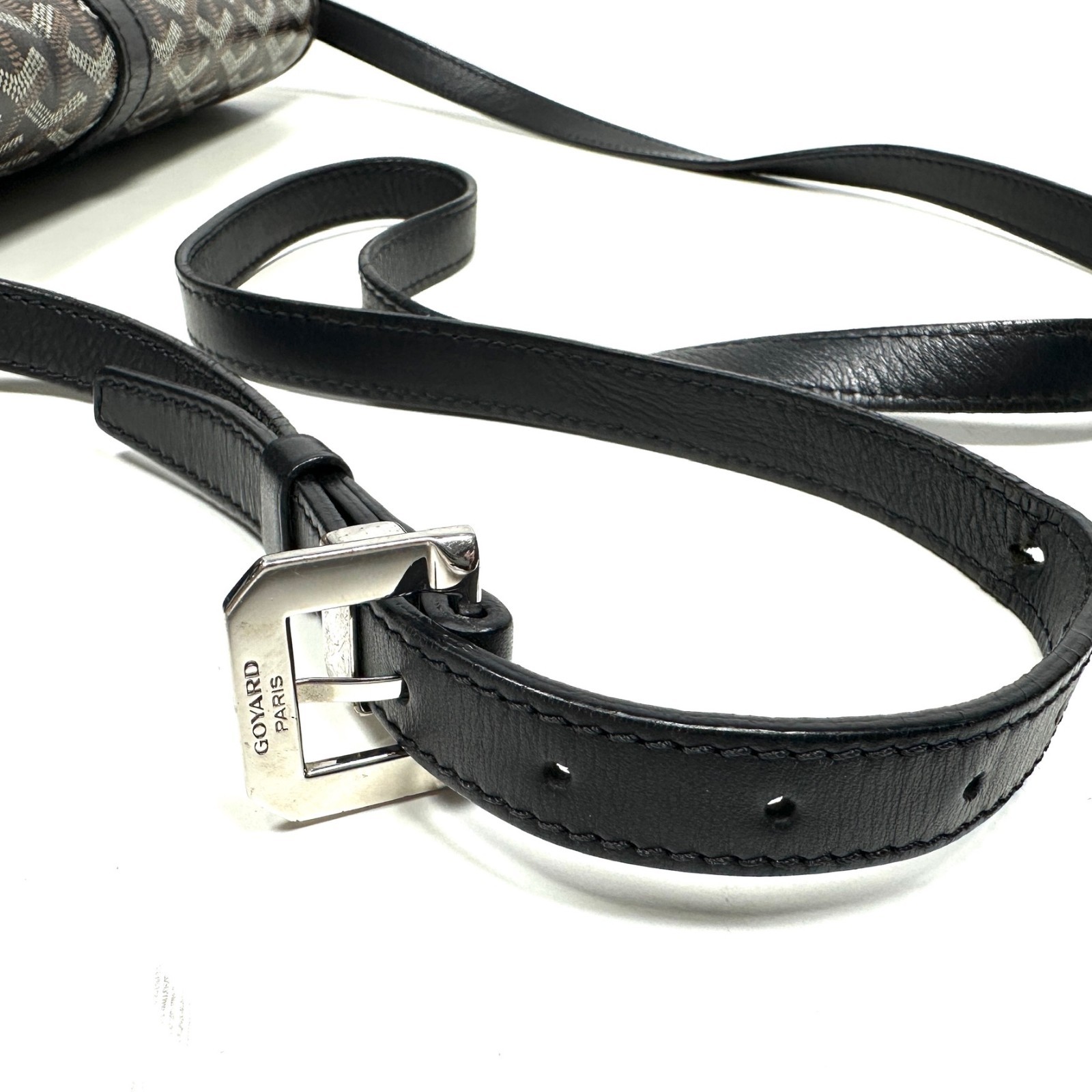 Authentic◇GOYARD Belvedere MM Shoulder Bag Herringbone Print Black Men’s