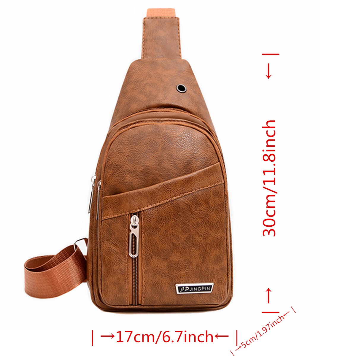 Men’s Multi Layer Single Shoulder Bag Outdoor Leisure Crossbody Bag Chest Bag