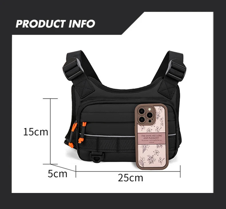Front Chest Bag Camping Vest Backpack for Men Women Running Tactical Pack Sports