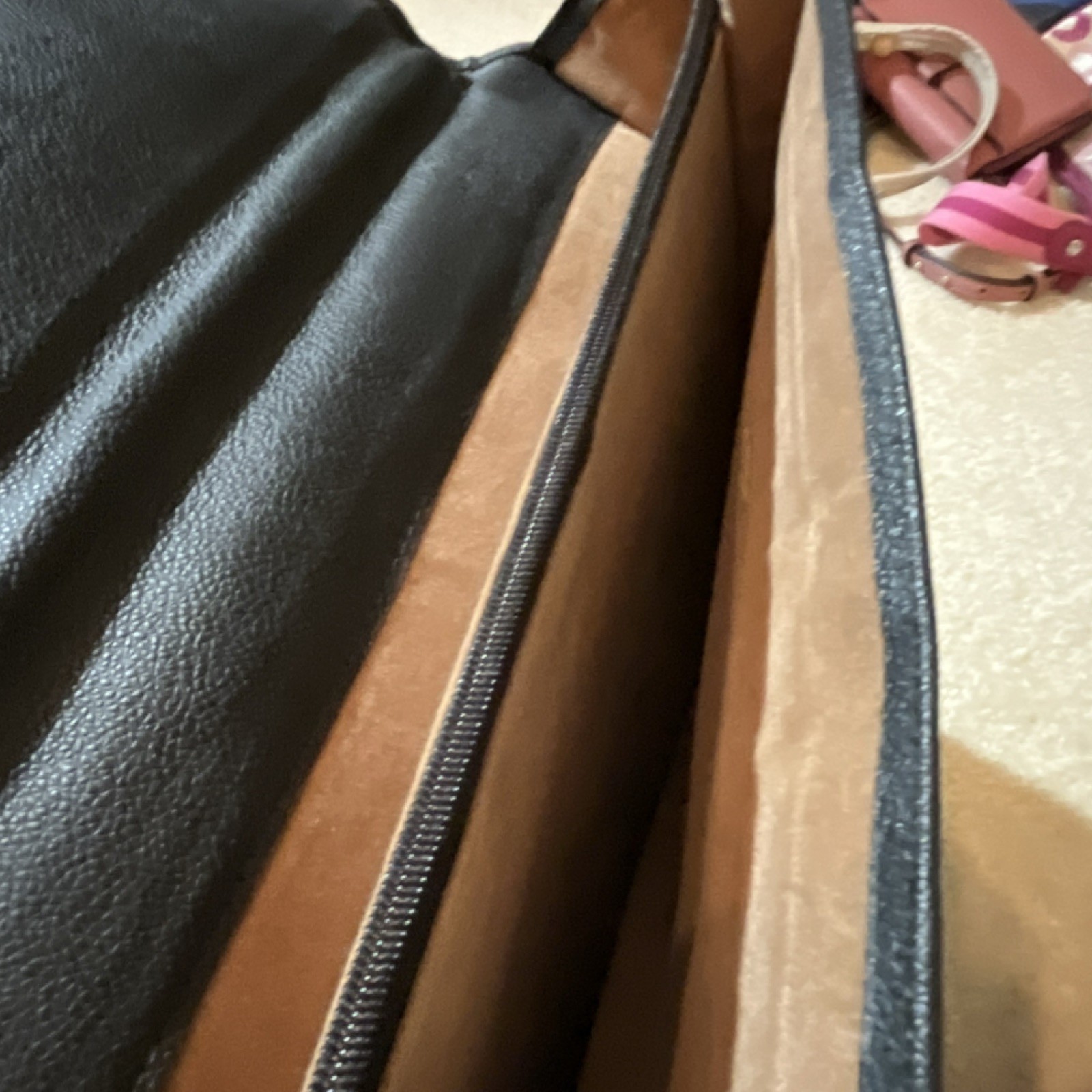 Leather bag with Buckle Zip Push Lock Detachable Strap Inner Outer Pockets