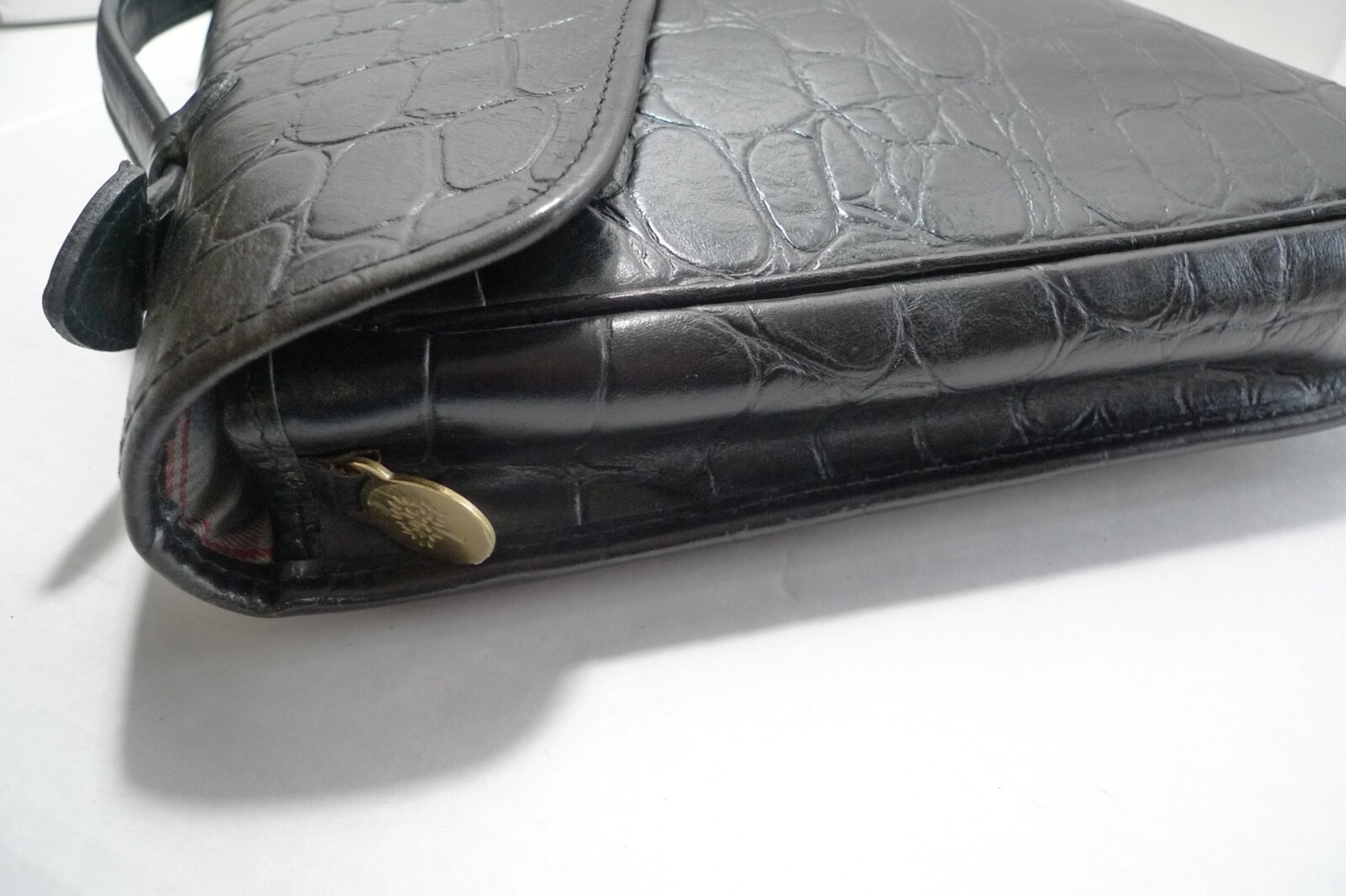 MULBERRY – LEATHER BRIEFCASE- ATTACHE – CROC PATTERN – MADE IN ENGLAND