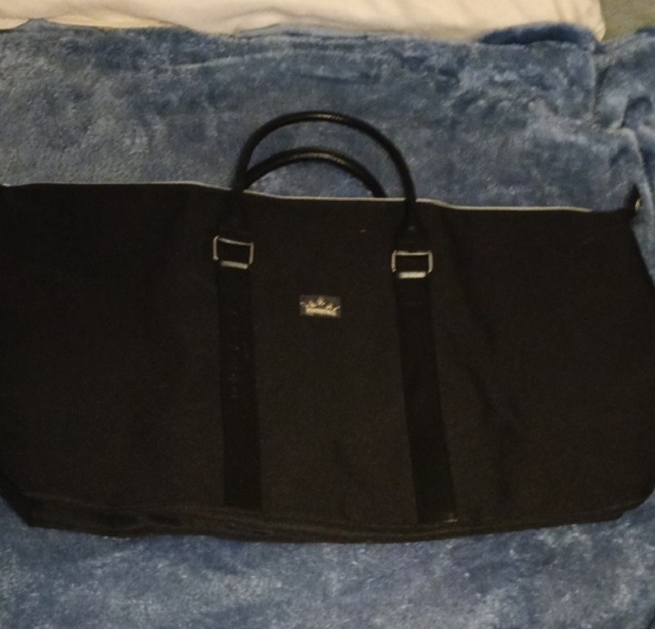 Dolce & Gabbana Black Duffle Bag Zip Closure Leather Handles Crown Logo