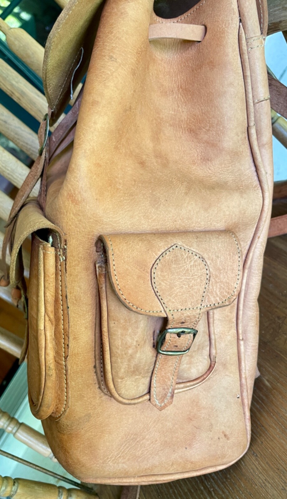 Moroccan ALL Leather Backpack Handmade: 16.5″ x 12″ x 6″