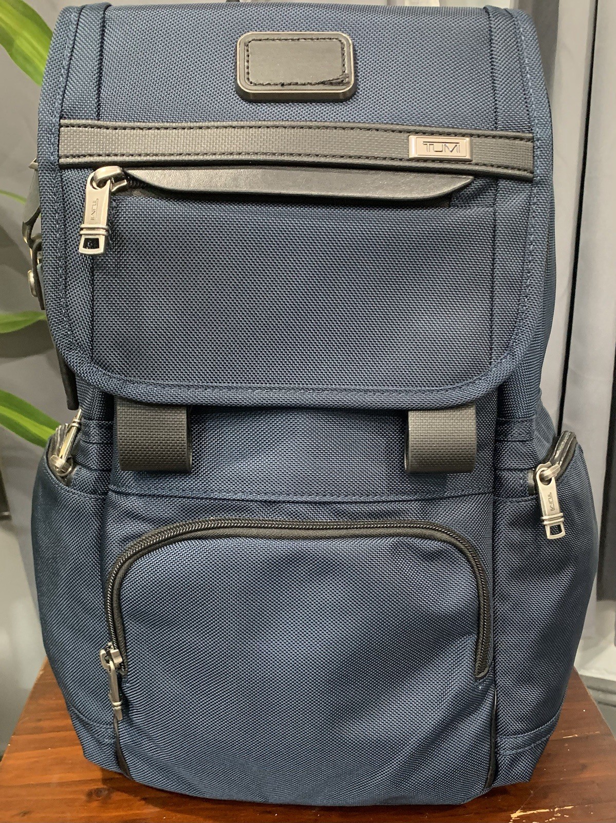 Tumi Alpha Bravo Top Flap Lid Backpack $595 Navy