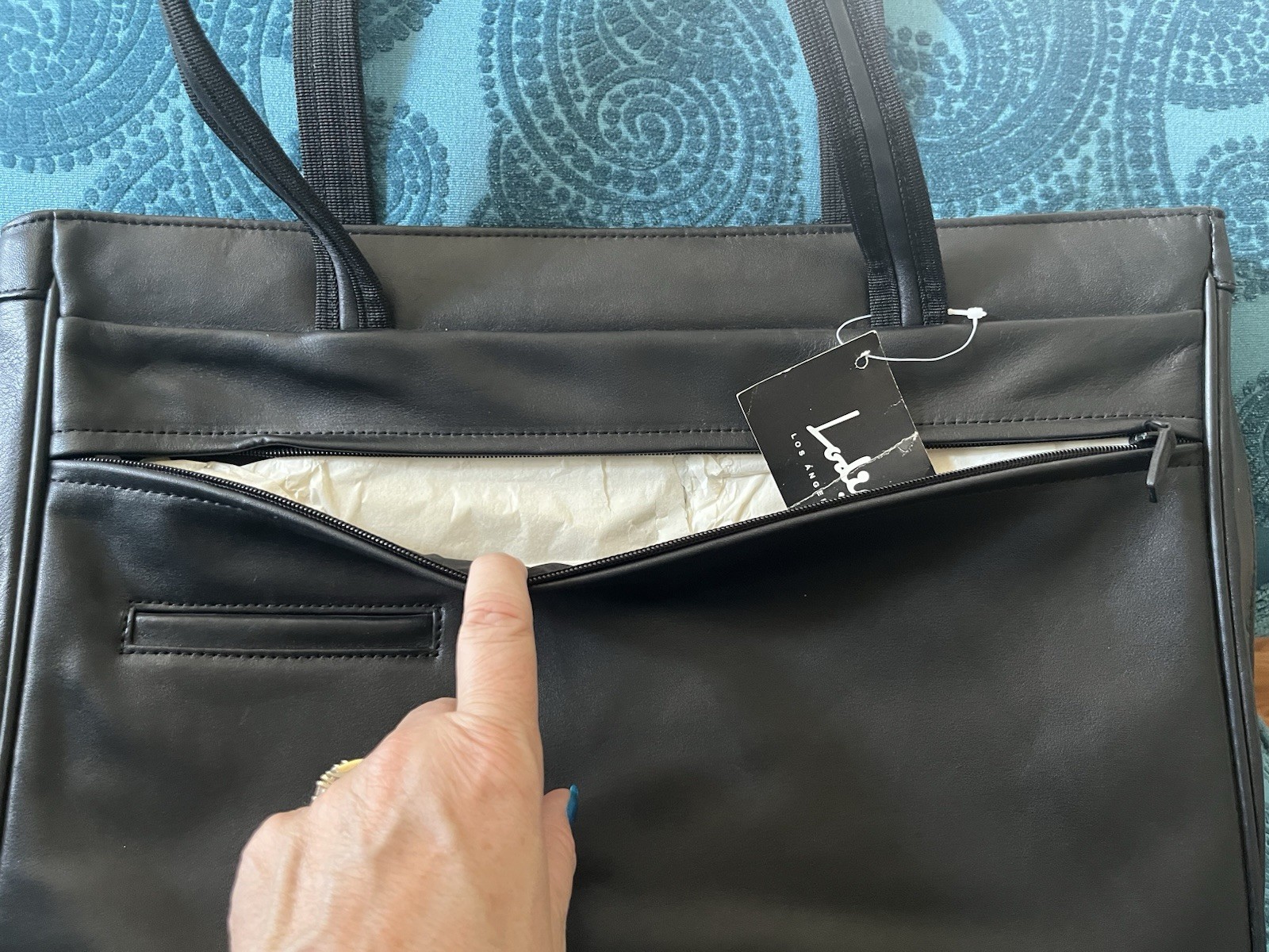 NWT! SHARP! LODIS 640XB Black Nappa Leather Microfiber Expandable Laptop Case