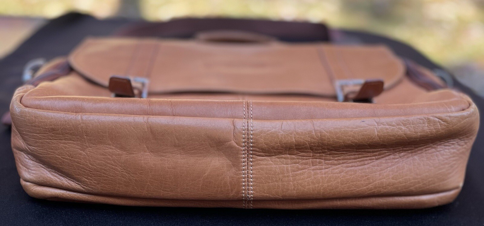 Laptop Bag WILSON’S LEATHER Brown Supple Buttery Briefcase Adj. Strap 16″x 15.5″