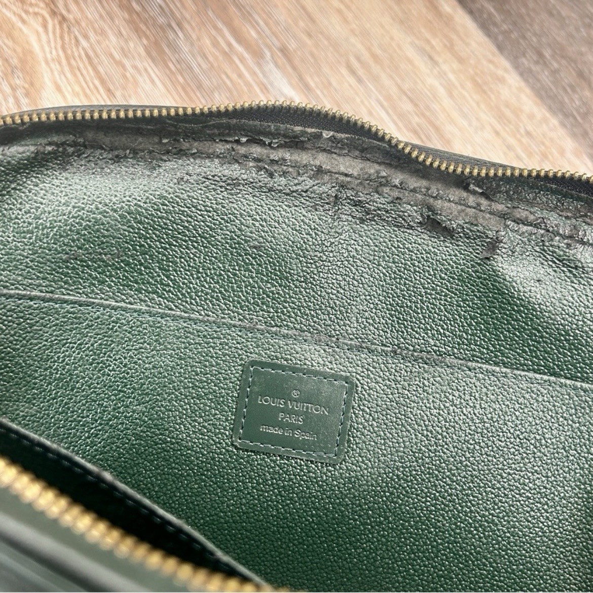 Louis Vuitton Taiga Leather Toiletry Pouch –Authentic, Made in Spain w/COA