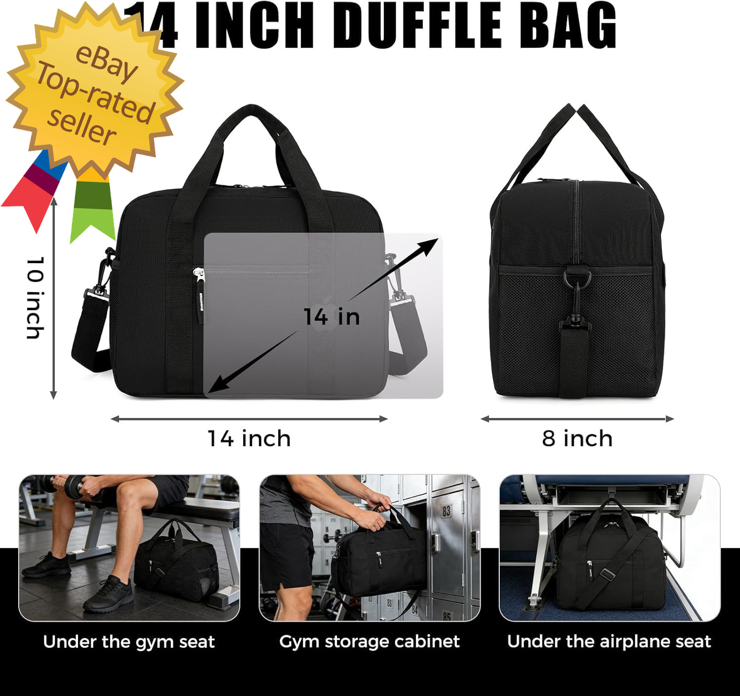 14 Inch Small Gym Bag for Men & Women, Mini Duffle Bag for Travel Sports, Lightw