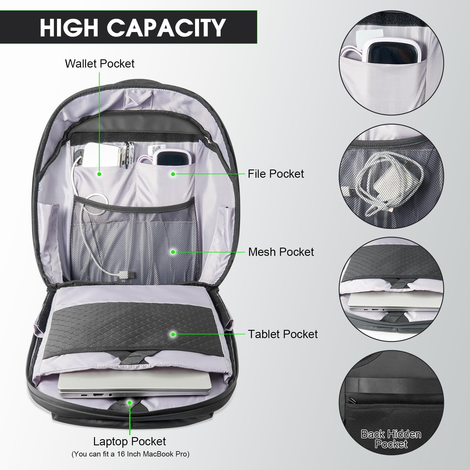 LED Backpack with Full-color screen, Laptop Backpack, DIY programming Backpack