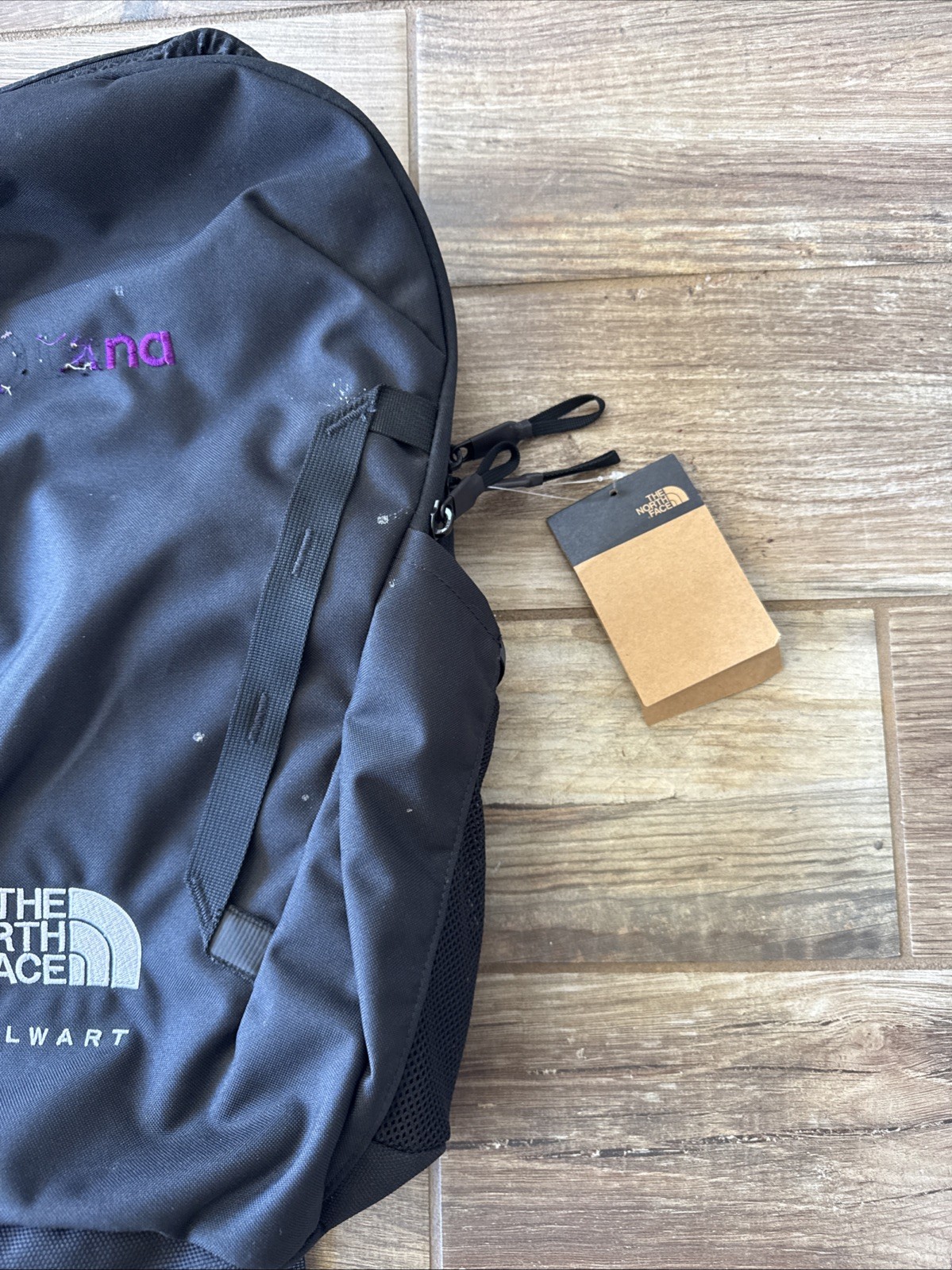 The North Face Stalwart Black Backpack 26L Laptop Sleeve Company Logo