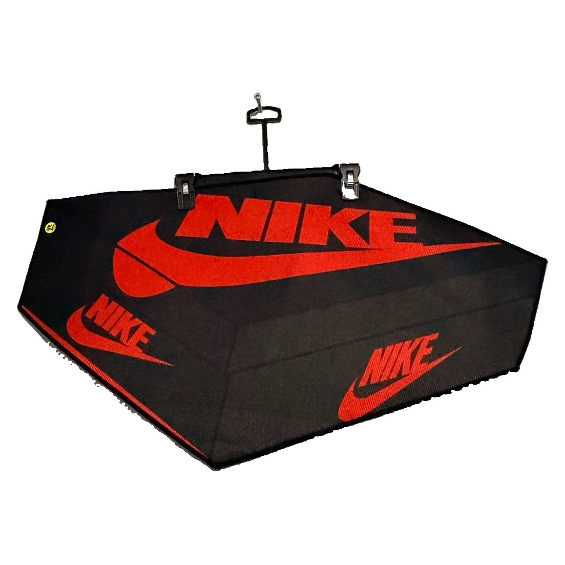 Nike Large Black/Red Logo Swoosh Duffle Bag Zip Closure Lightweight