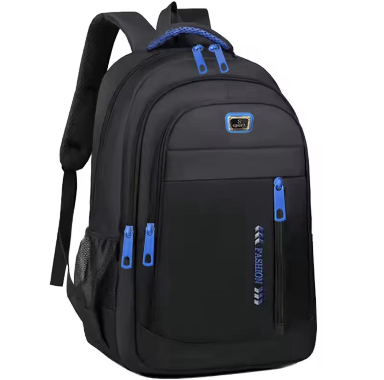 SPORT Black/Orange Backpack Zip Reflective Padded Straps Bottle Pocket
