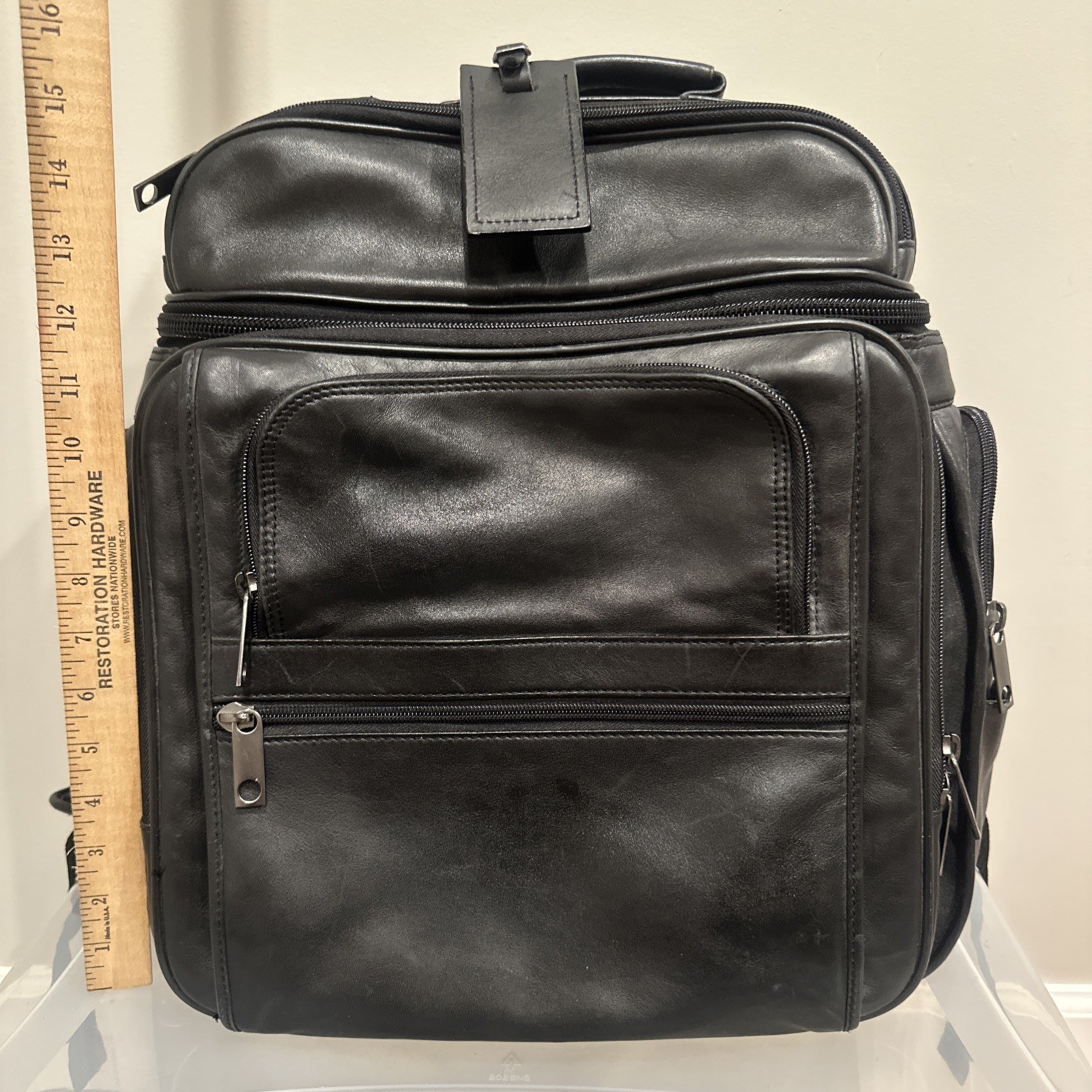 Men’s Leather Backpack Simple Multifunctional Leisure Backpack Computer Backpack
