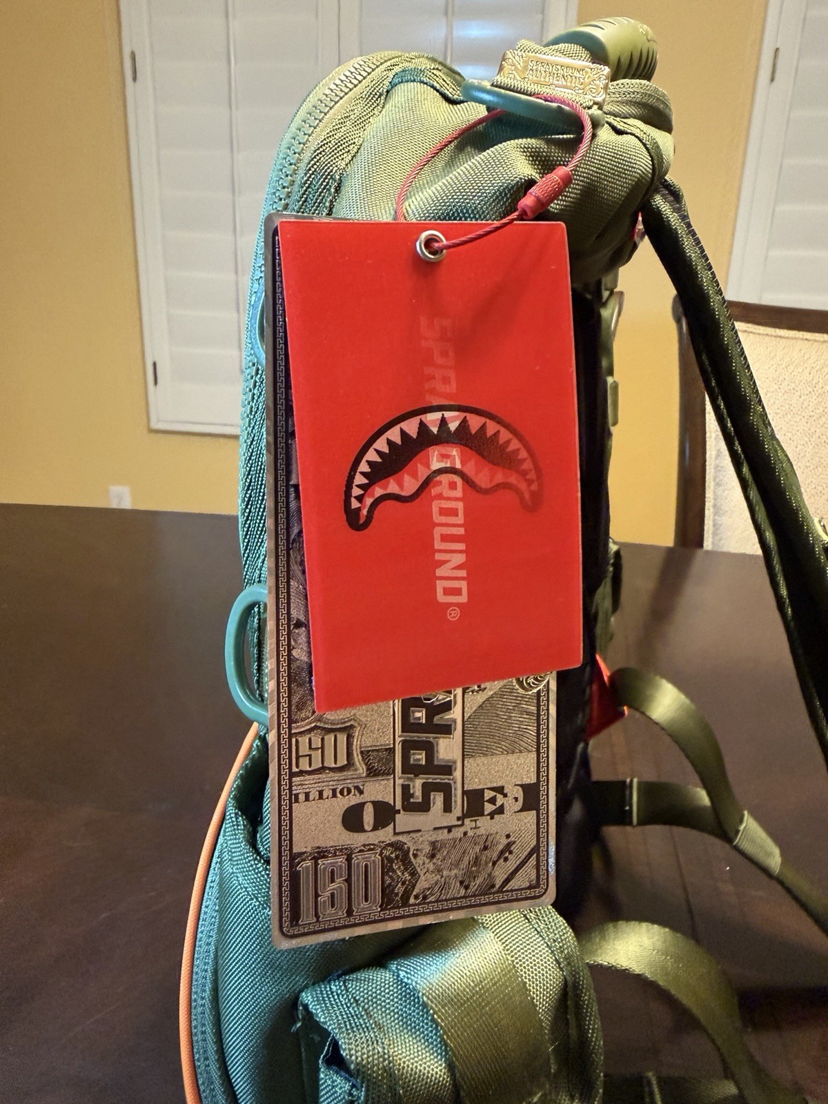 New Sprayground Special Ops Shark Squad Backpack Military Green Shark Mouth