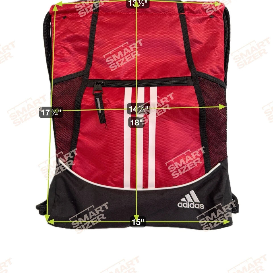 Adidas Alliance II Sackpack Drawstring Sling Bag Zipper Pockets Red/Black