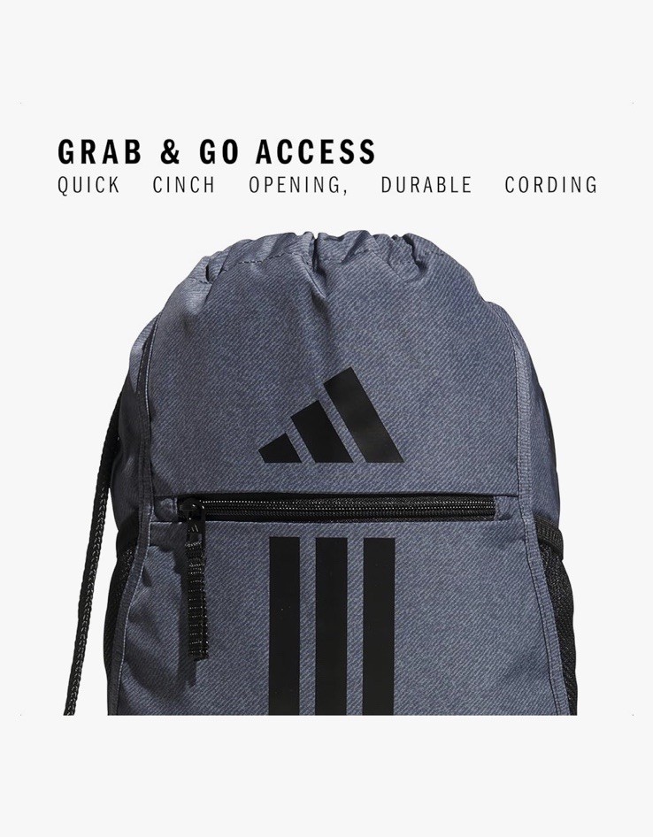 Adidas Alliance 3 Sackpsck Drawstring Backpsck Twill Onix grey black Osfa