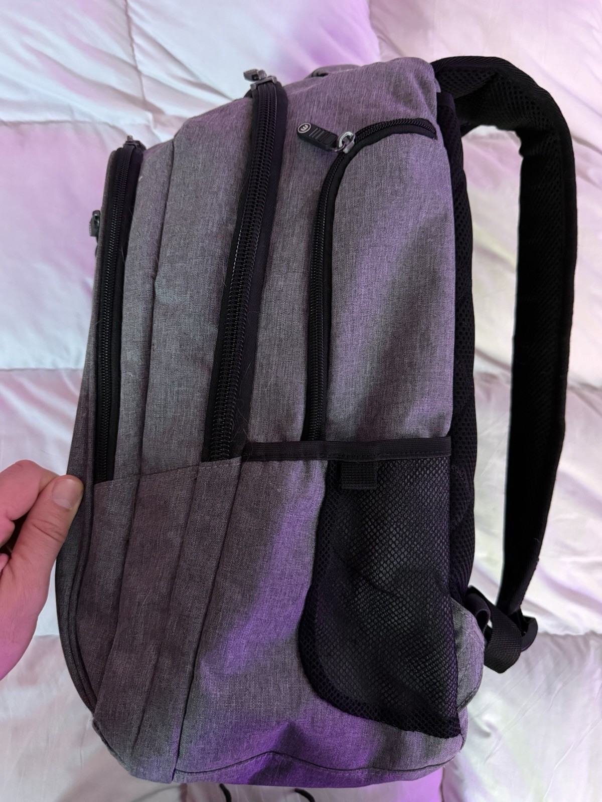 Travis Mathew The Go Laptop Backpack Gray Fleece Lined 12.5″x19.5″x6″