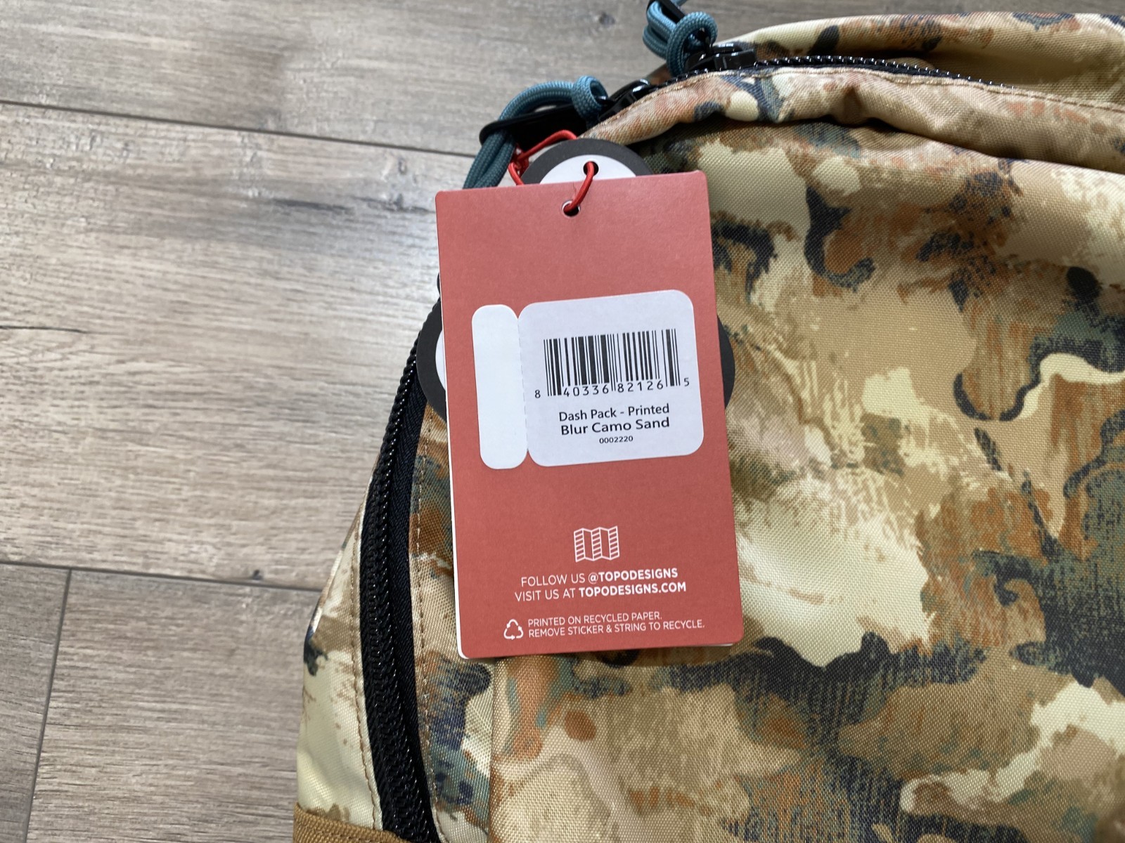 TOPO Designs Desert Camo Dash Pack Travel School Work Bag Backpack Camo