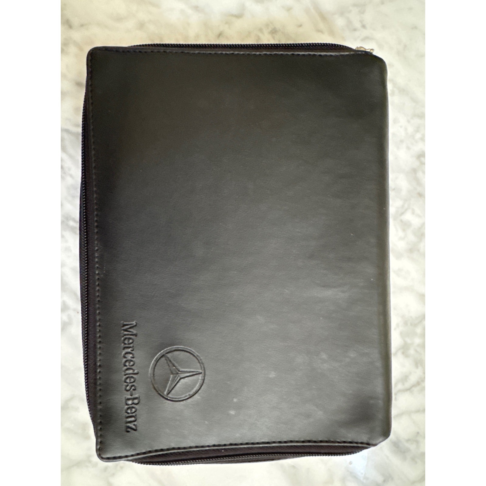 Mercedes-Benz Black Leather Zippered Travel Case Document Organizer Pouch 9.5×7