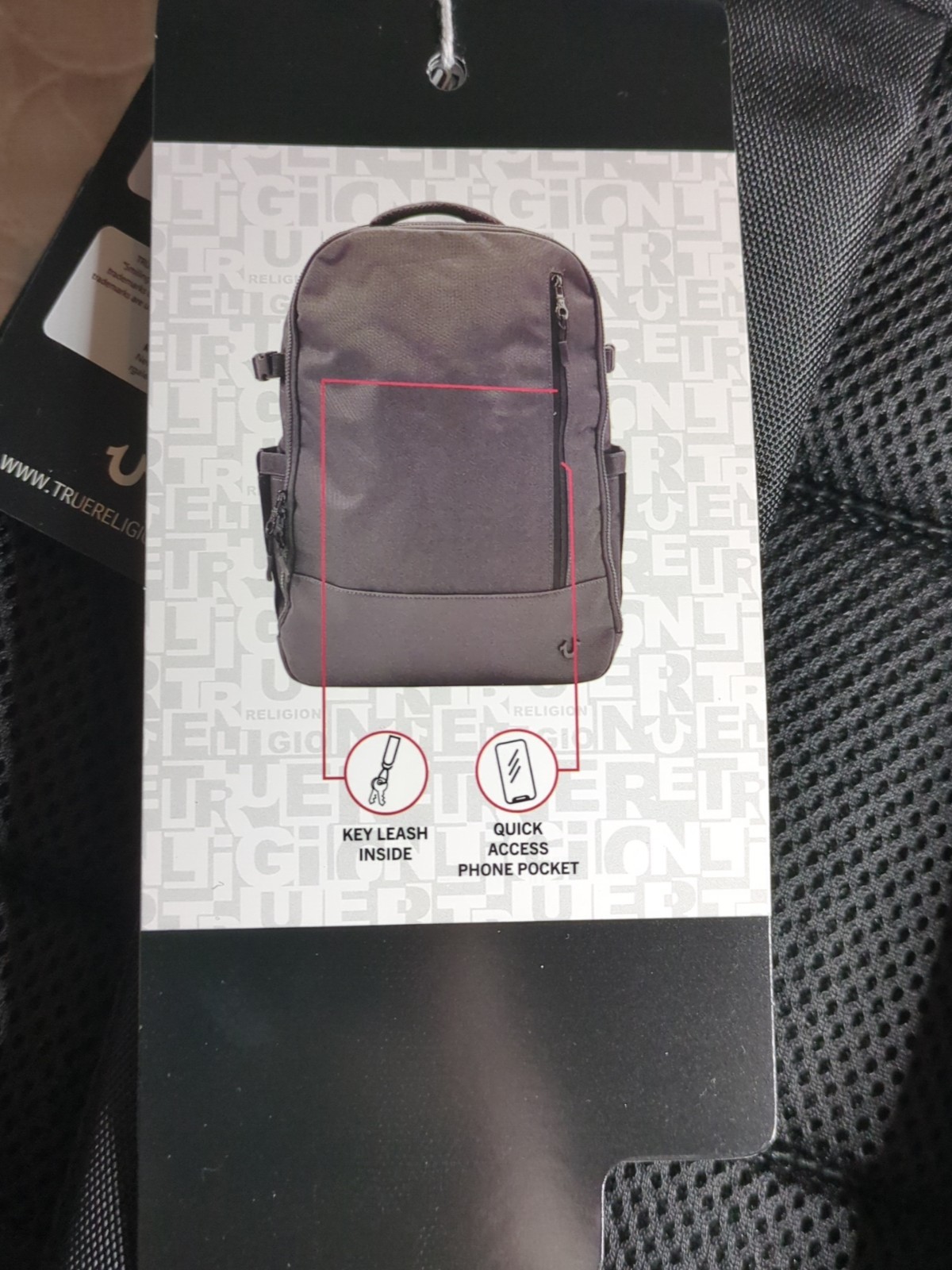 True Religion Commuter Backpack Dome Style Black Brand New with Tags TR105081