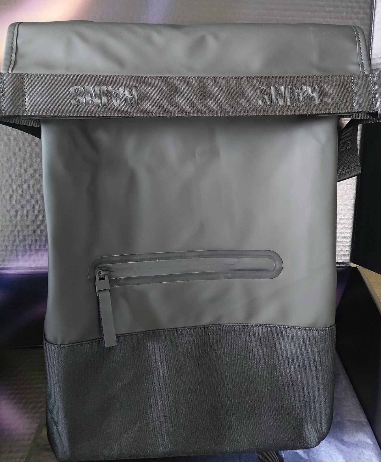 RARE Rains Trail Rolltop Backpack W3 Black Unisex Kraken Logo 14320