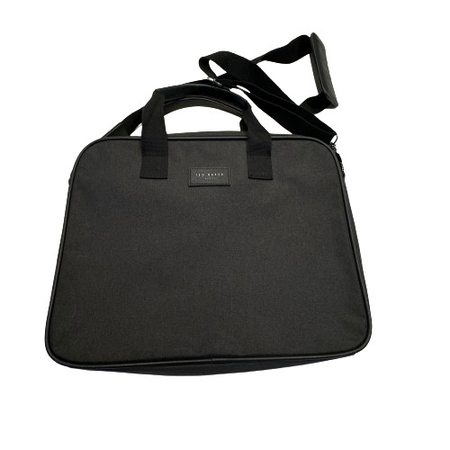 Ted Baker London Seter Document Bag OS Charcoal Nylon Crossbody Laptop Briefcase