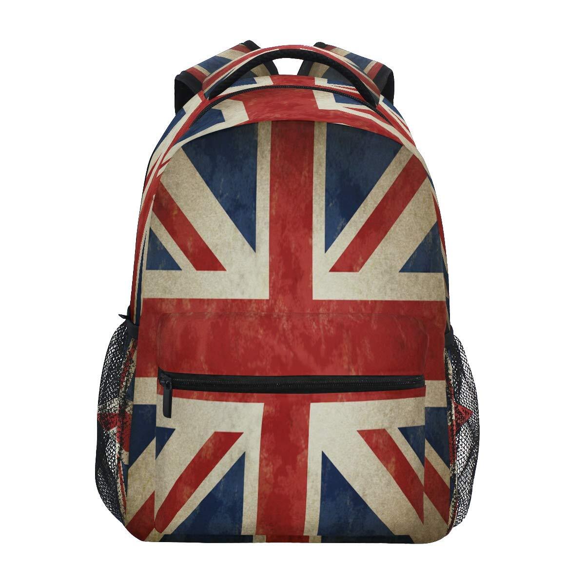 Backpacks UK British Flag School Bag Student Bookbag Adjustable Shoulder Bags…