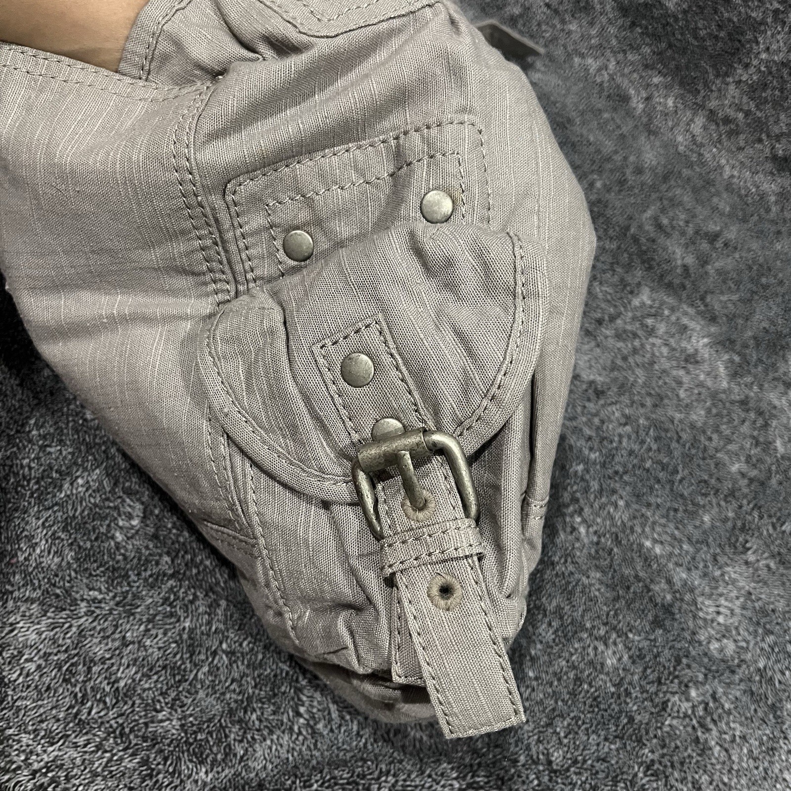 Calvin Klein utility messenger crossbody bag neutral taupe-gray unisex Y2k