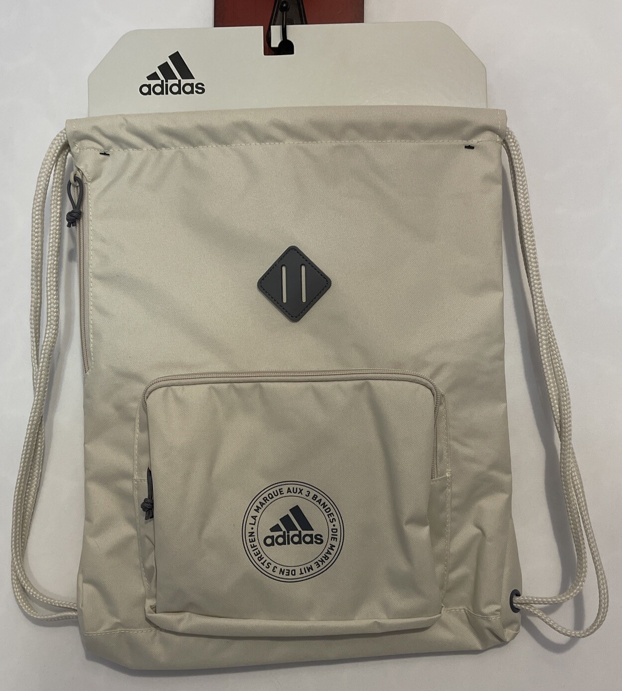 Adidas Aux 3 Off-White Classic Sack Pack Backpack Shoulder Bag NWT! A2673