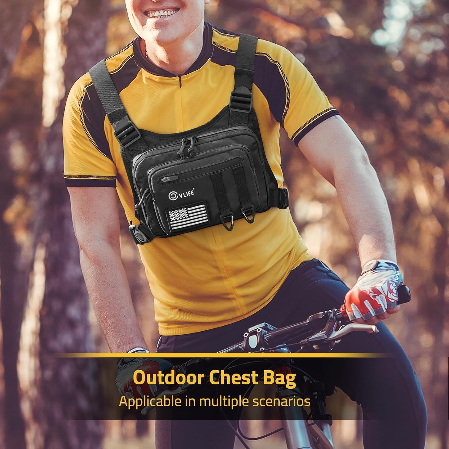 Tactical Combat Front Chest Rig Bag Hunting Protective Vest Pack +Pistol Holster