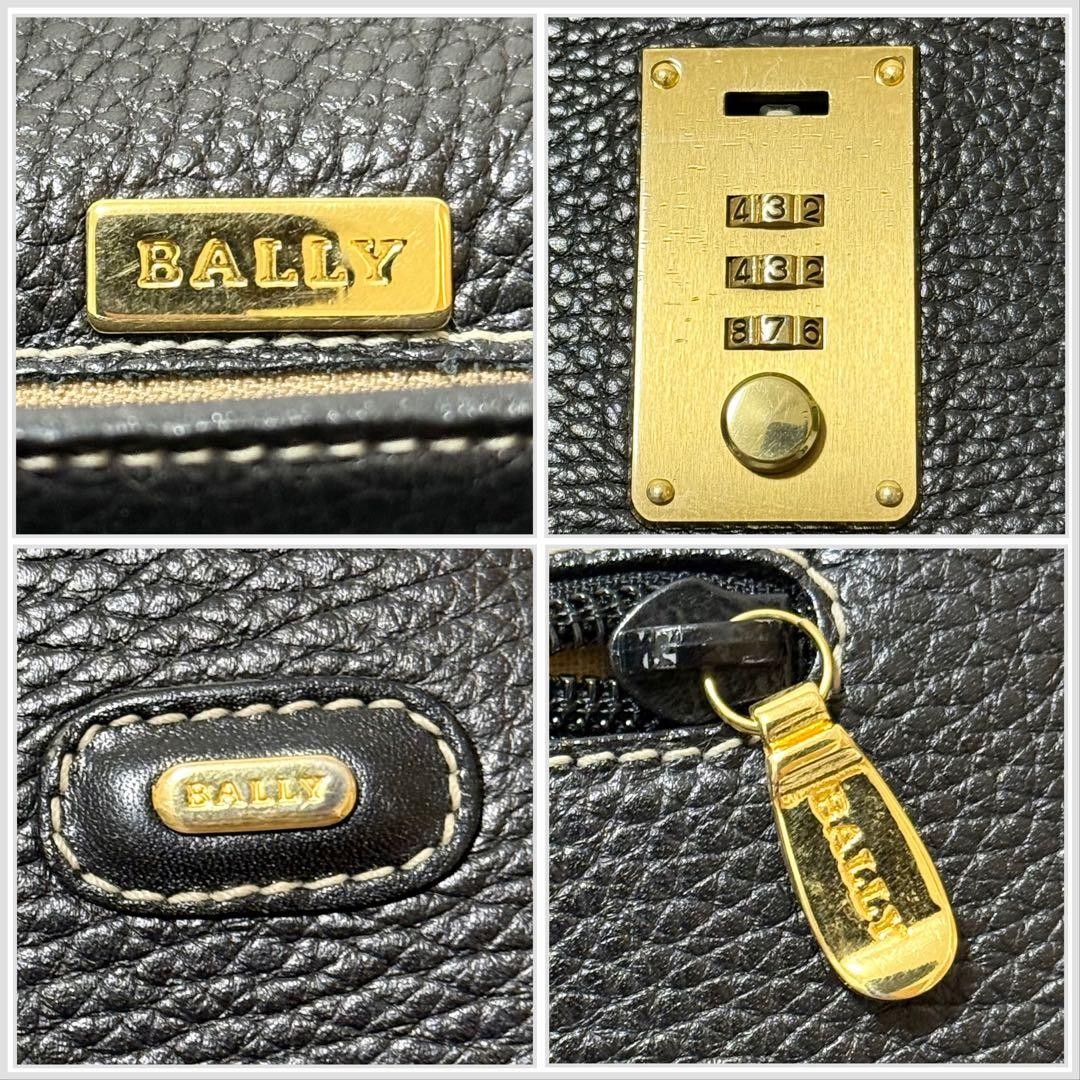 Authentic Bally Leather Business Briefcase 41cm Gold Hardware Damaged Interior