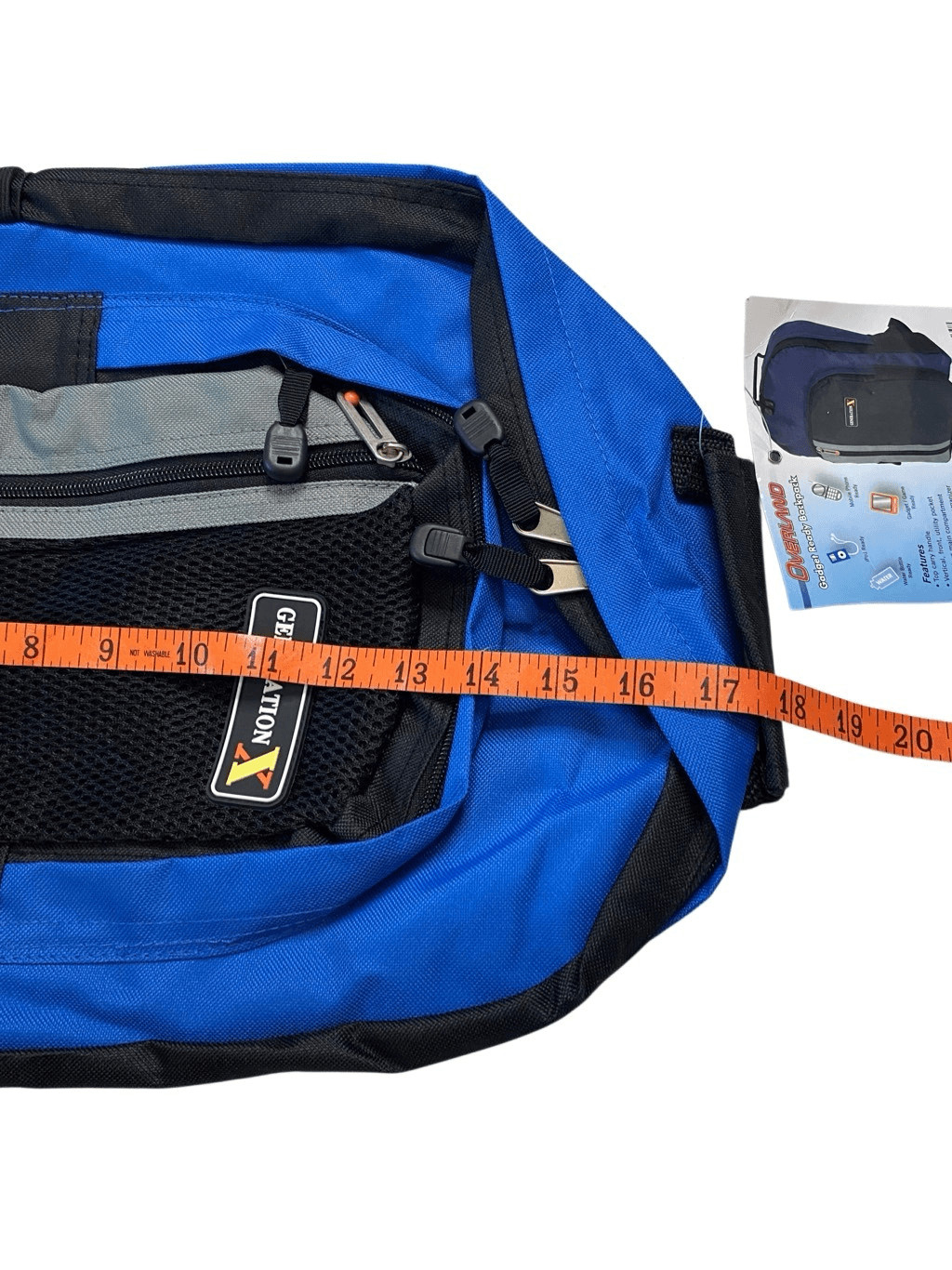 Overland Generation X Backpack Blue New With Tags School Hiking Laptop Bag