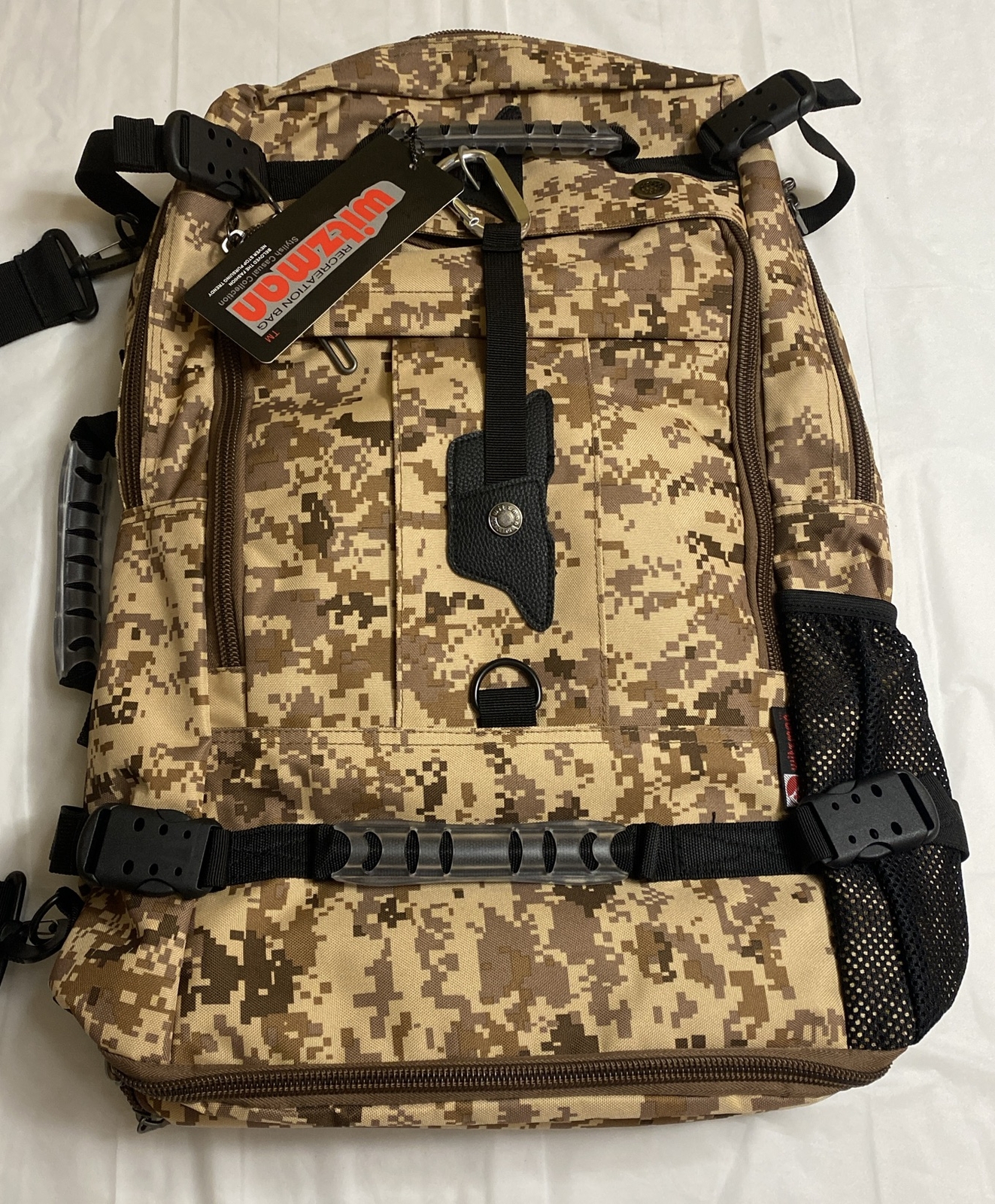 WITZMAN Men Travel Backpack Canvas Rucksack Digital Desert Camo Duffel Bag